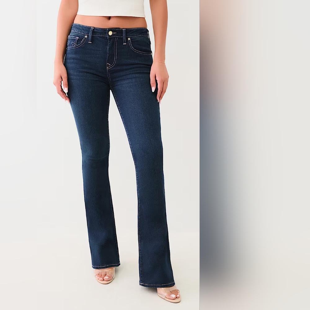 True Religion Womens Becca Crystal Mid Rise Bootcut Jeans 28 or 29 - Picture 2 of 8